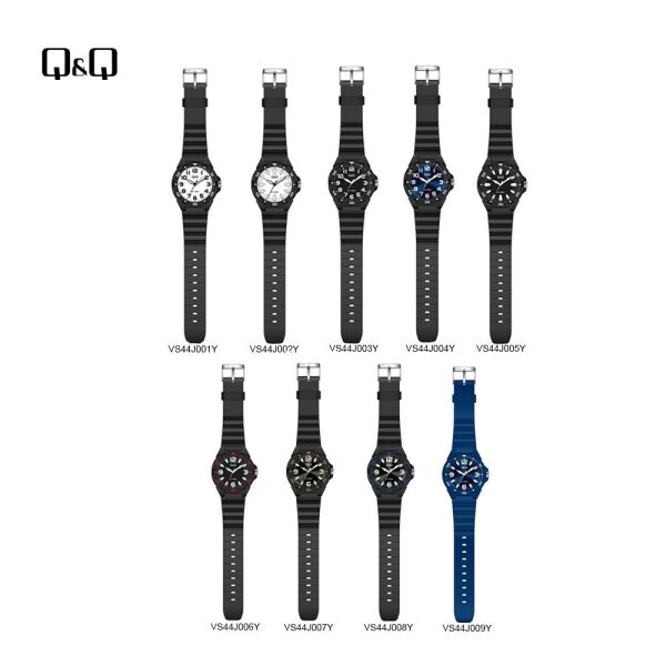 Q&Q VS44J001Y Siyah Renkli Silikon 10 Bar Su Geçirmez Genç Kol Saati
