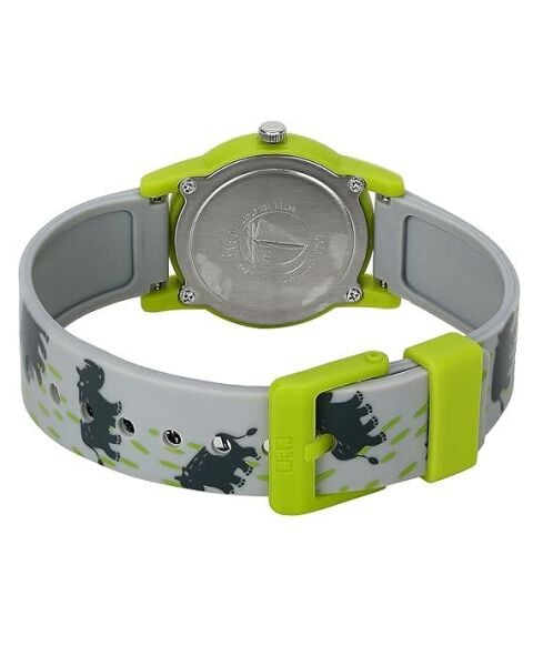 Q&Q V22A-017VY Gergedan Desenli Silikon 10 Atm Su Geçirmez Çocuk Kol Saati