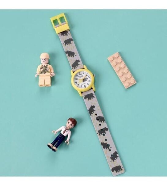 Q&Q V22A-017VY Gergedan Desenli Silikon 10 Atm Su Geçirmez Çocuk Kol Saati