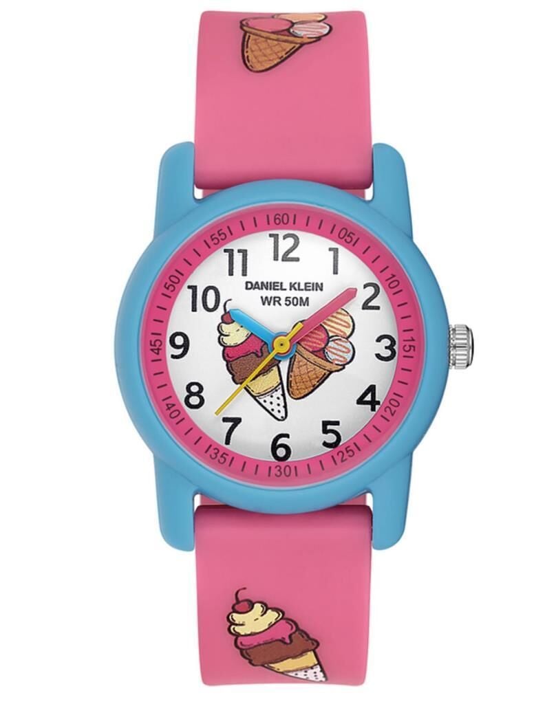 Daniel Klein DK.2157-3 Pembe Silikon Kordonlu Külah Dondurma Figürlü Çocuk Kol Saati