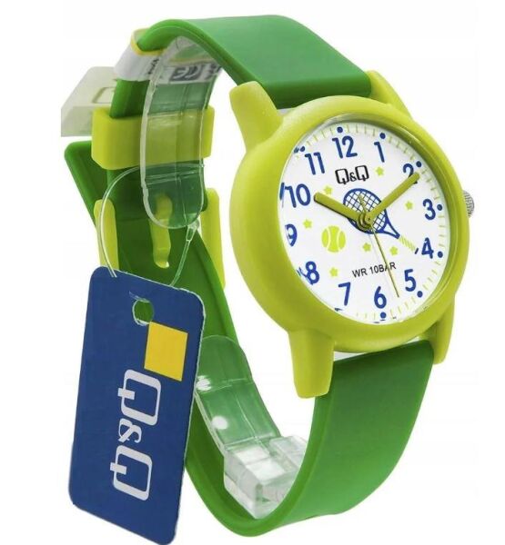 Q&Q V23A-016VY Tenis Desenli Silikon 10 Atm Su Geçirmez Çocuk Kol Saati