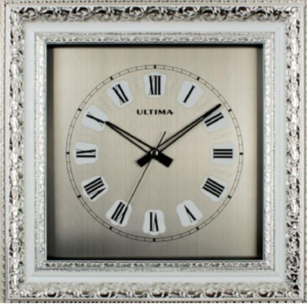Regal Ultima 1381-WSS Rölyef Desenli Gümüş Renk İşlemeli  Duvar Saati