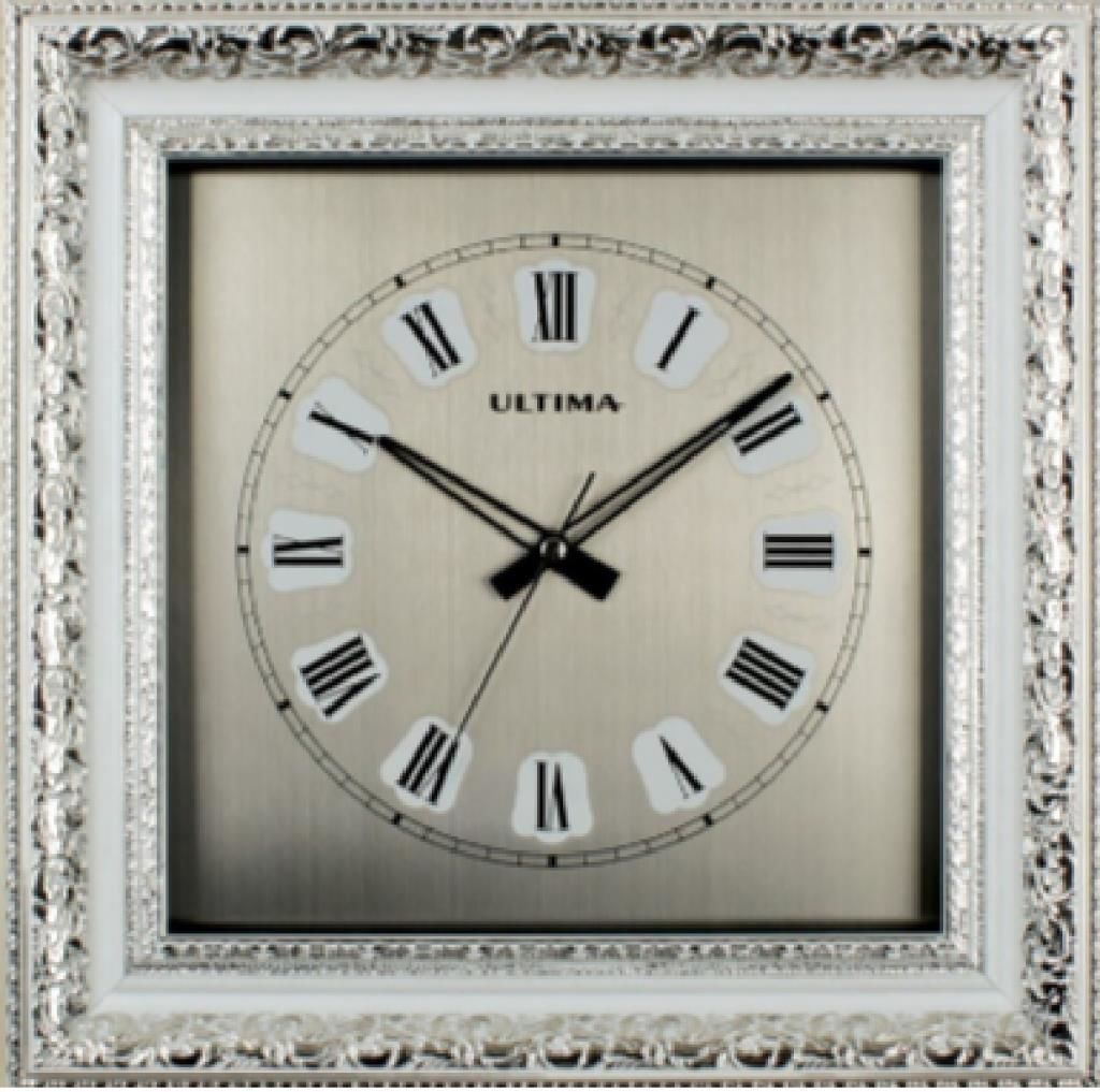 Regal Ultima 1381-WSS Rölyef Desenli Gümüş Renk İşlemeli  Duvar Saati