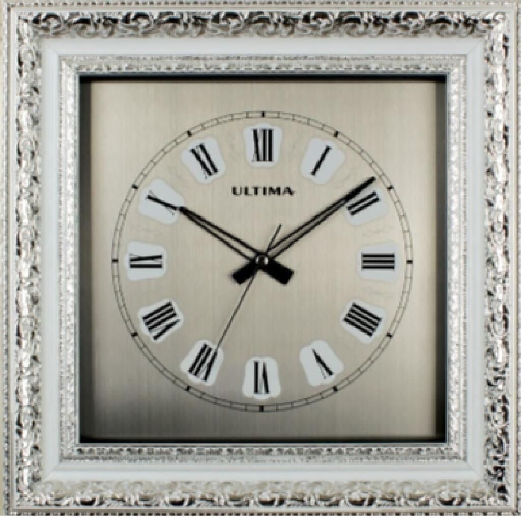Regal Ultima 1381-WSS Rölyef Desenli Gümüş Renk İşlemeli  Duvar Saati