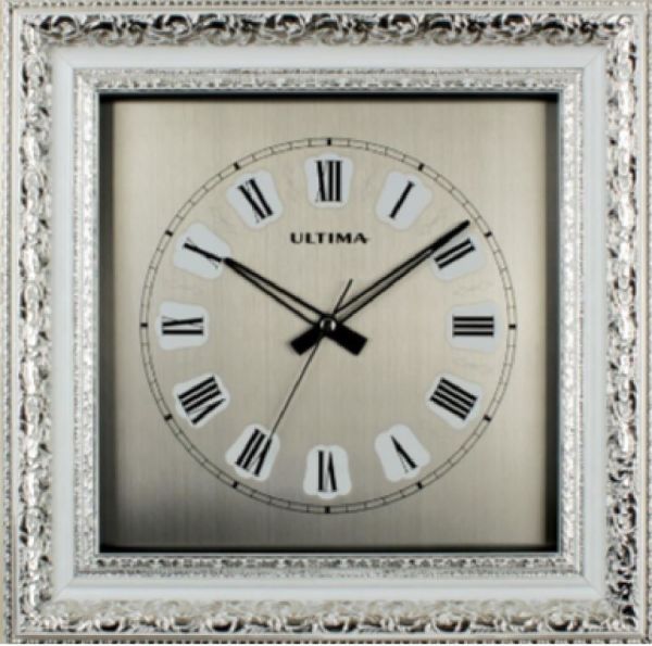 Regal Ultima 1381-WSS Rölyef Desenli Gümüş Renk İşlemeli  Duvar Saati
