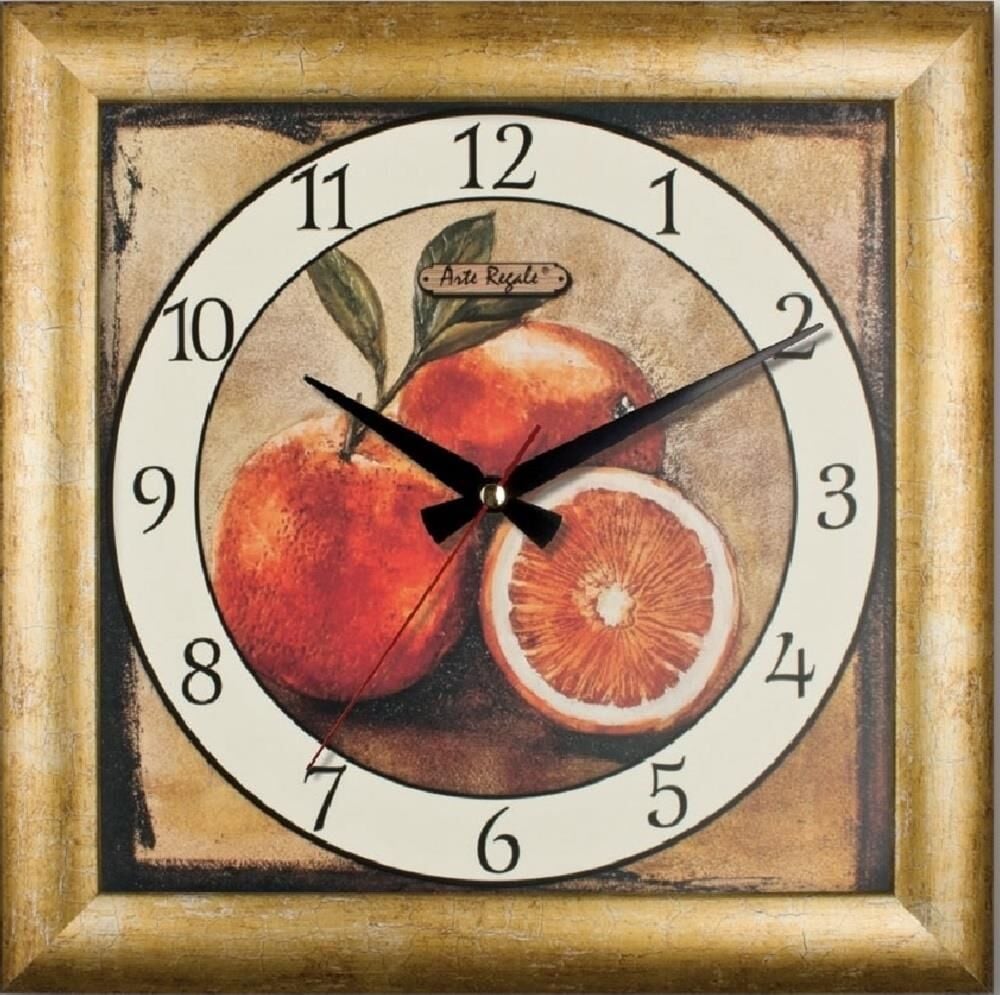 Regal 191 G2 Portakal Ahşap Kasa Lake Köşeli Duvar Saati