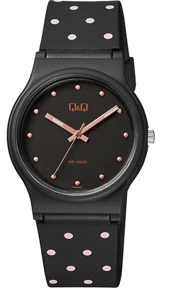 Q&Q VP46J057Y Pembe Puanlı Silikon 10 Atm Su Geçirmez Çocuk Kol Saati