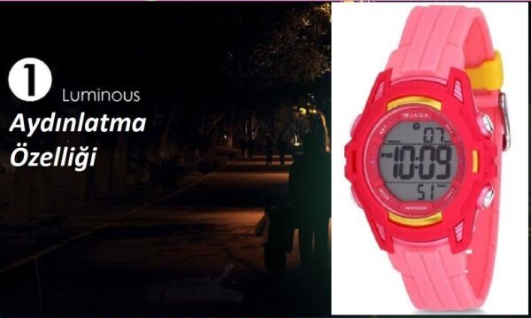 Jaga M1205-OGGG 7-12 Yaş Alarm Kronometre Aydınlatmalı Çocuk Kol Saati