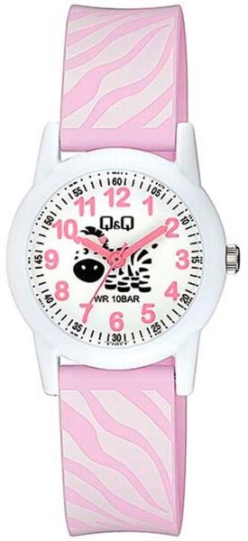 Q&Q V22A-013VY Zebra Desenli Silikon 10 Atm Su Geçirmez Çocuk Kol Saati