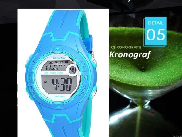 Jaga M1209 OEFE-DS 7-12 Yaş Alarm Kronometre Aydınlatmalı Çocuk Kol Saati