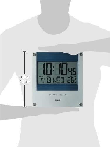 Casio ID-11S-2DF Plastik Kasa Kahverengi Renkli 22 x 23.7 cm Çaplı Isı ve Nem Ölçerli Takvimli Dijital Masa ve Duvar Saati
