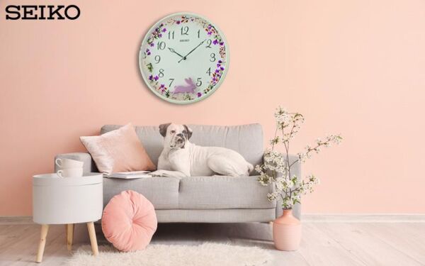 Seiko QXC238W Plastik Kasa Beyaz Renkli 33 cm Çaplı Tavşan Figürlü Sarkaçlı Modern Sessiz Saniye Mekanizmalı Duvar Saati