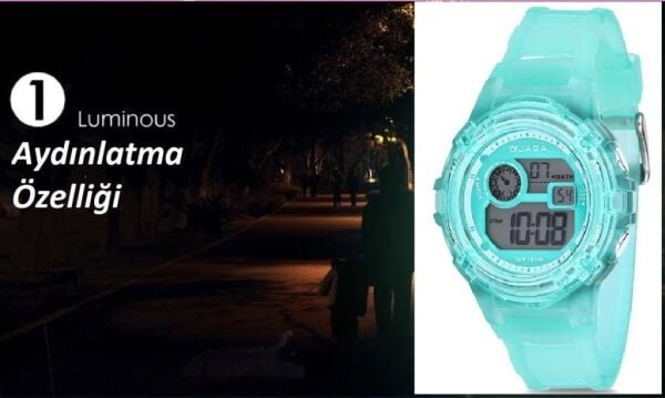 Jaga M872A-0FFF-2 7-12 Yaş Alarm Kronometre Aydınlatmalı Dijital Çocuk Kol Saati