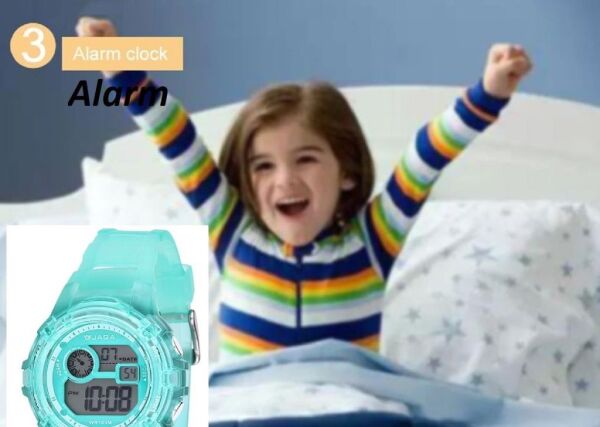 Jaga M872A-0FFF-2 7-12 Yaş Alarm Kronometre Aydınlatmalı Dijital Çocuk Kol Saati