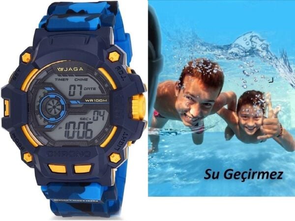 Jaga M1105-0EKE-3 Alarm Kronometre Aydınlatmalı Dijital Genç Kol Saati