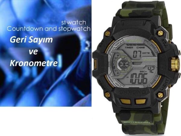 Jaga M1105-OFFA Alarm Kronometre Aydınlatmalı Dijital Genç Kol Saati