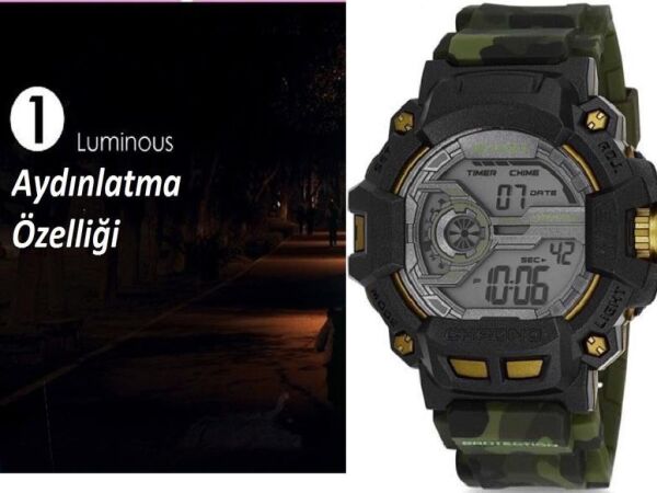 Jaga M1105-OFFA Alarm Kronometre Aydınlatmalı Dijital Genç Kol Saati