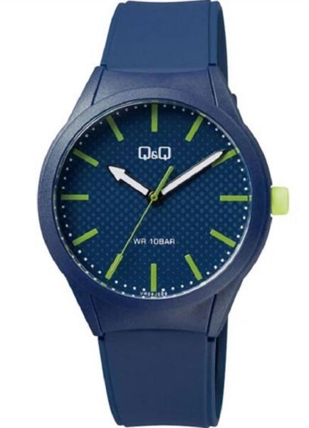 Q&Q VR28J029Y Lacivert Renkli Silikon 10 Atm Su Geçirmez Genç Kol Saati