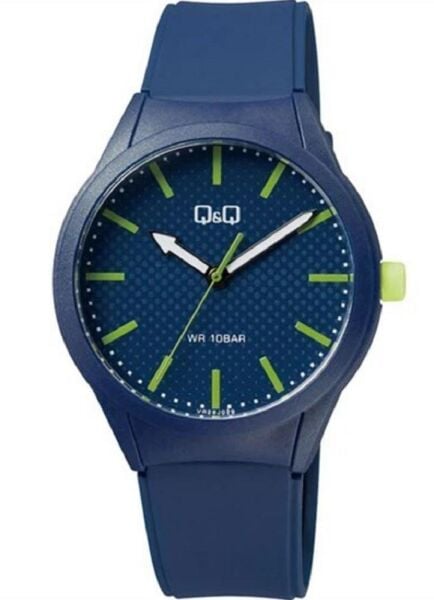 Q&Q VR28J029Y Lacivert Renkli Silikon 10 Atm Su Geçirmez Genç Kol Saati