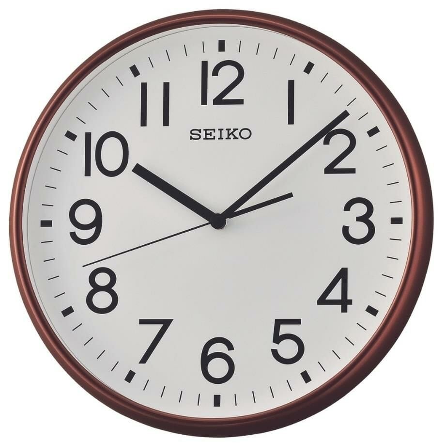 Seiko QXA677B Ahşap Renkli Plastik Kasa Sessiz Saniye İbreli Duvar Saati