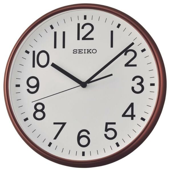 Seiko QXA677B Ahşap Renkli Plastik Kasa Sessiz Saniye İbreli Duvar Saati