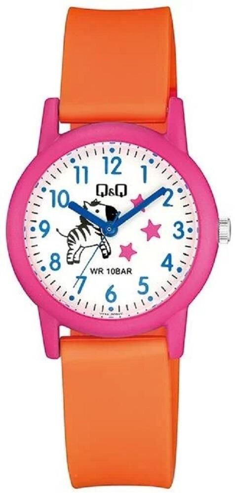 Q&Q V23A-009VY Zebra Desenli Silikon 10 Atm Su Geçirmez Çocuk Kol Saati