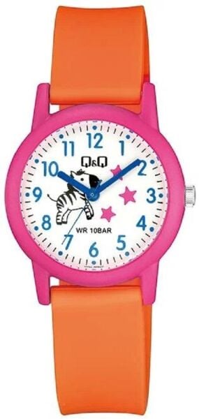 Q&Q V23A-009VY Zebra Desenli Silikon 10 Atm Su Geçirmez Çocuk Kol Saati