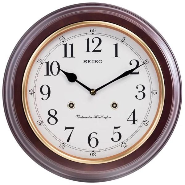 Seiko Clocks QXH202Z Westminster Çanlı Ahsap Kasa Kızılağaç Duvar Saati