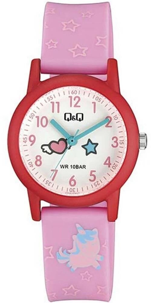 Q&Q V23A-008VY Yıldız-Kalp Desenli Çocuk Kol Saati