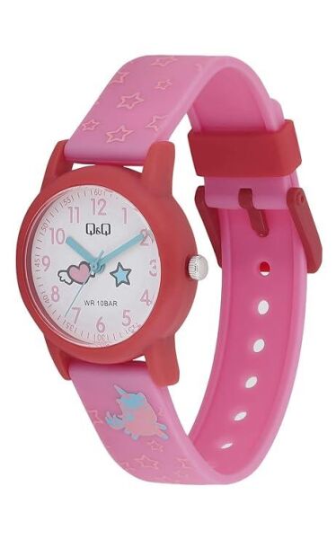 Q&Q V23A-008VY Yıldız-Kalp Desenli Çocuk Kol Saati