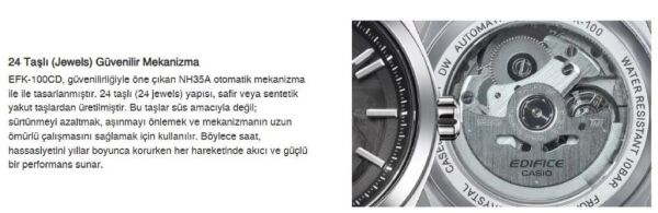 Casio Edıfıce EFK-100D-3ADR Otomatik Erkek Kol Saati