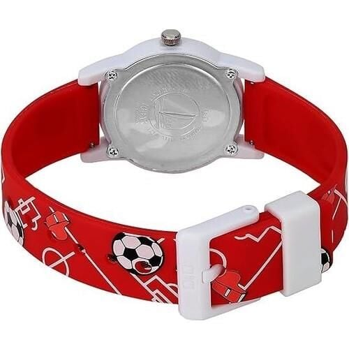 Q&Q V22A-010VY Futbol Topu Desenli Silikon 10 Atm Su Geçirmez Çocuk Kol Saati