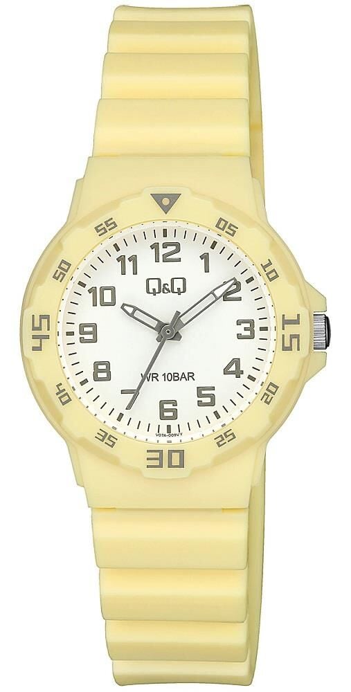 Q&Q V07A-009VY Sarı Renkli Silikon 10 Atm Su Geçirmez Çocuk Kol Saati