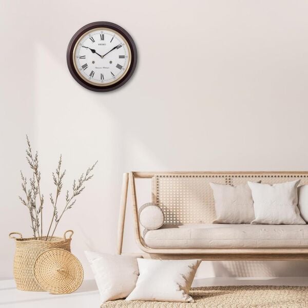 Seiko Clocks QXH202B Ahsap Kasa Kızılağaç Duvar Saati