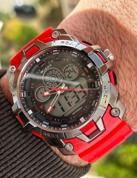 Jaga AD1127-OGGC Alarm Kronometre Aydınlatmalı Genç Çift Kol Saati