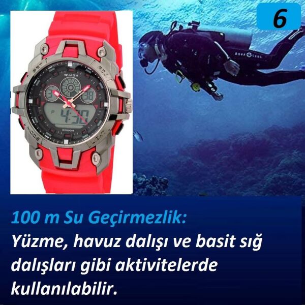 Jaga AD1127-OGGC Alarm Kronometre Aydınlatmalı Genç Çift Kol Saati