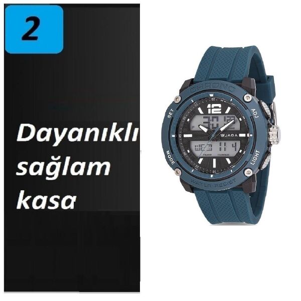 Jaga JL AD1220-4EAE 640081 Alarm Kronometre Aydınlatmalı Genç Çift Kol Saati