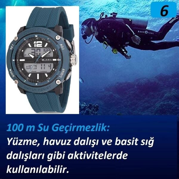 Jaga JL AD1220-4EAE 640081 Alarm Kronometre Aydınlatmalı Genç Çift Kol Saati