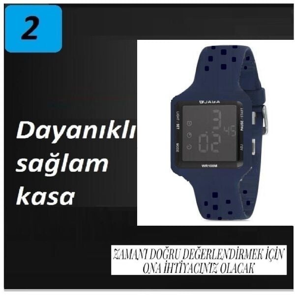 Jaga M1215 4EEX-2 7-12 Yaş Alarm Kronometre Aydınlatmalı Dijital Çocuk Kol Saati