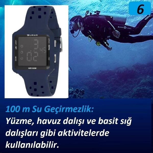 Jaga M1215 4EEX-2 7-12 Yaş Alarm Kronometre Aydınlatmalı Dijital Çocuk Kol Saati