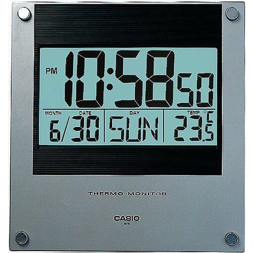 Casio ID-11S-1D Plastik Kasa Kahverengi Renkli 22 x 23.7 cm Çaplı Isı ve Nem Ölçerli Takvimli Dijital Masa ve Duvar Saati
