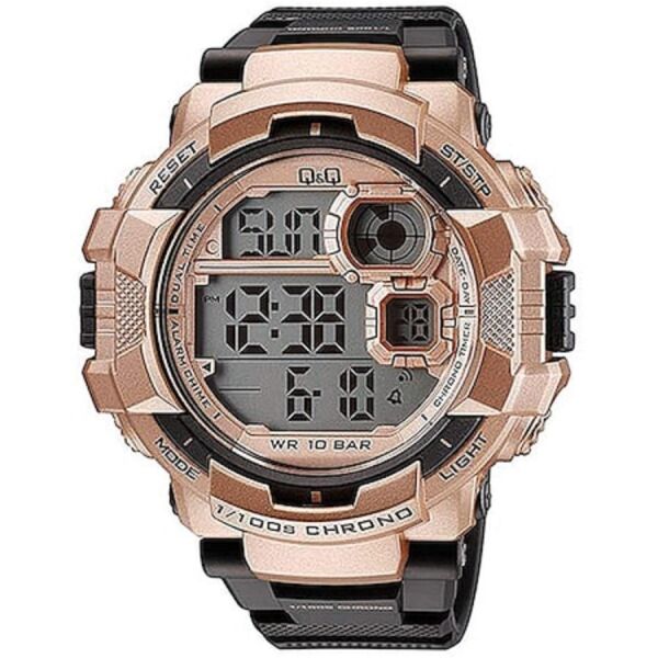Q&Q M143J006Y Siyah Renkli Alarmlı Tarihli Kronometreli Işıklı 10 Atm Genç Kol Saati