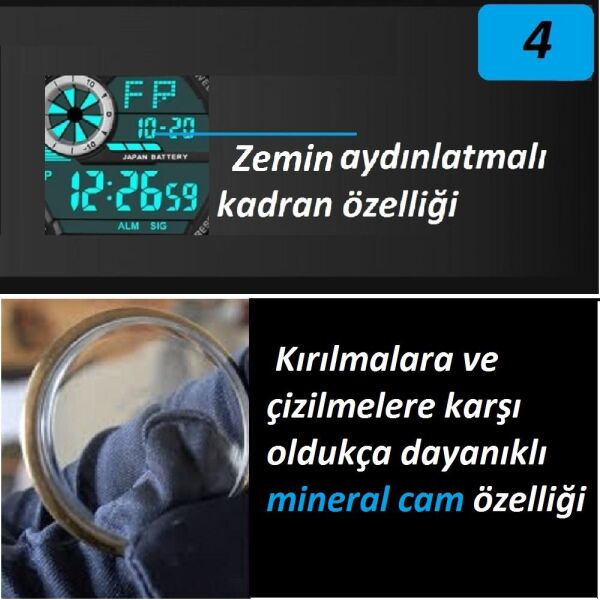 Jaga M1219-4GGB 7-12 Yaş Alarm Kronometre Aydınlatmalı Dijital Çocuk Kol Saati