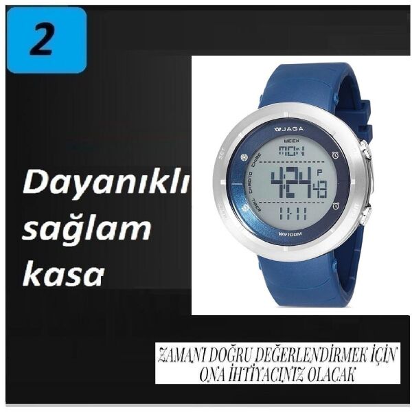 Jaga M1160-OEAB-T1 Dijital Alarm Kronometre Aydınlatmalı Dijital Genç Kol Saati