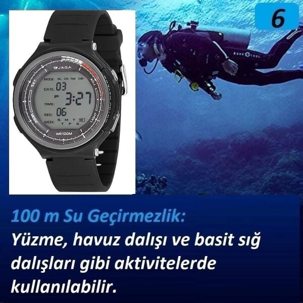 Jaga M1178-OAAC Dijital Alarm Kronometre Aydınlatmalı Dijital Genç Kol Saati