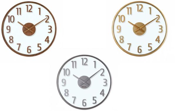 Regal 0638 F2 Opal Şeffaf Kadranlı Çift Cam Duvar Saati