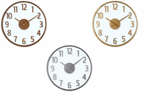 Regal 0638 A2 Opal Şeffaf Kadranlı Çift Cam Duvar Saati