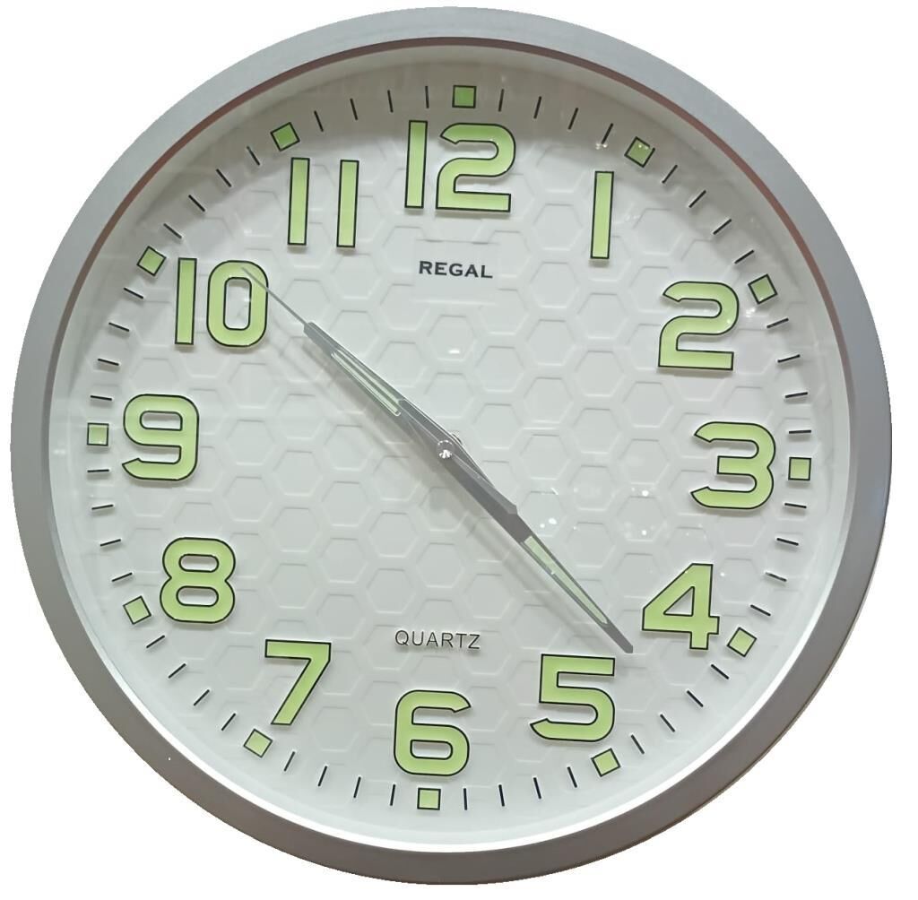 Regal F24/8303SWZF 3D Rakamlı Fosforlu Ofis Oda Sessiz Duvar Saati