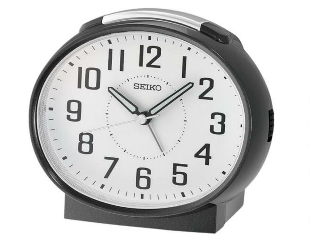 Seiko QHK059K Sessiz Saniyeli Aydınlatmalı Bell Sesli Alarm 5 dk Ertelemeli Masa Saati
