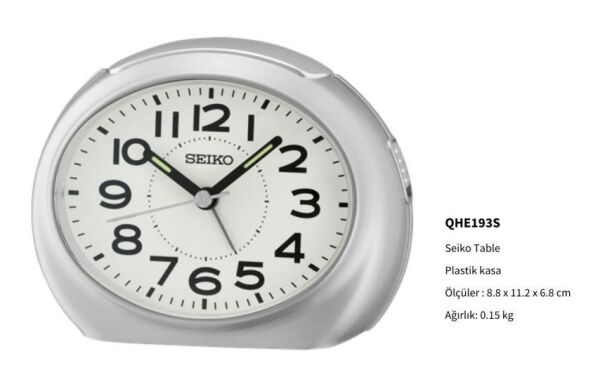 Seiko QHE193S Ertelemeli Bip Alarmlı Işıklı Sessiz Akar Saniyeli Uyku Modlu Masa Saati